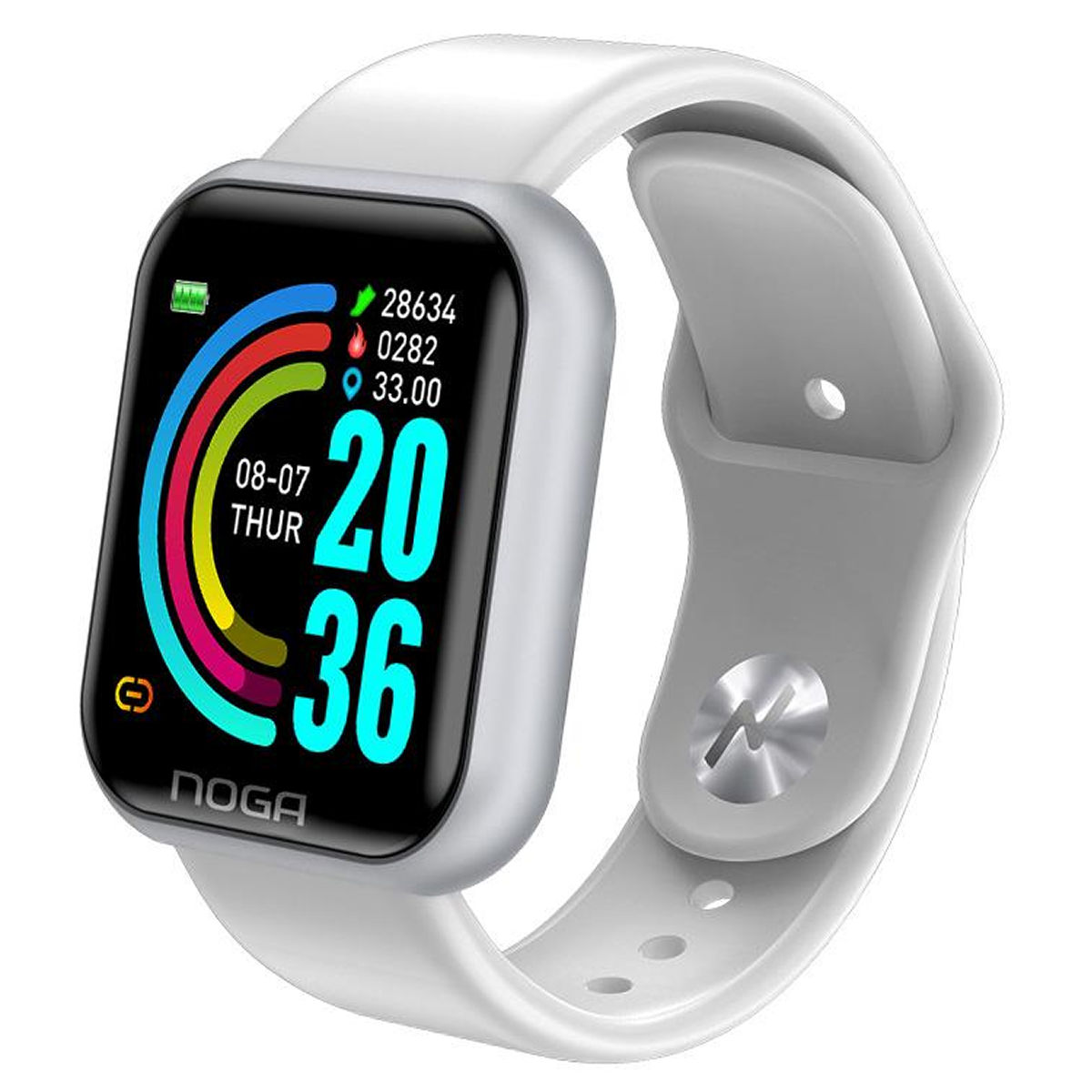 RELOJ SMART BAND BT NG-SW06 BL BLANCO PULSERA FITNESS  - NOGANET